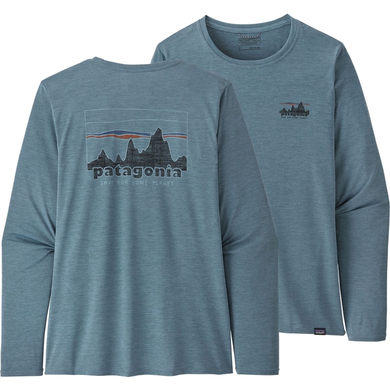 Patagonia L/S Cap Cool Daily Graphic Shirt Women's '73 Skyline: Light Plume Grey 