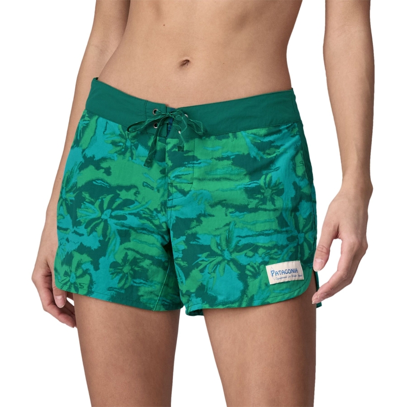 Patagonia Wavefarer Boardshorts - 5 in. Women's Cliffs and Waves: Conifer Gree