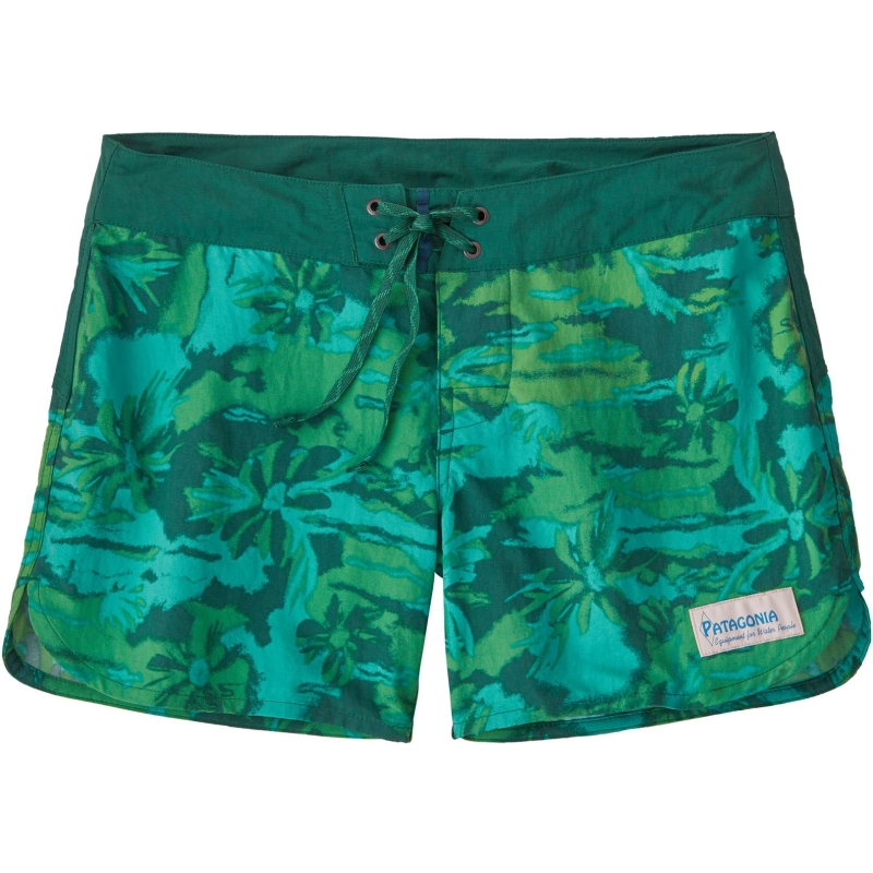 Patagonia Wavefarer Boardshorts - 5 in. Women's Cliffs and Waves: Conifer Gree
