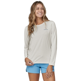 Patagonia L/S Cap Cool Daily Graphic Shirt - Waters Women's Boardshort Logo Light Plume Gr
