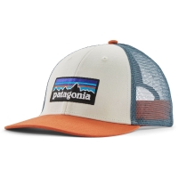 Patagonia P-6 Logo LoPro Trucker Hat White w/Redtail Rust