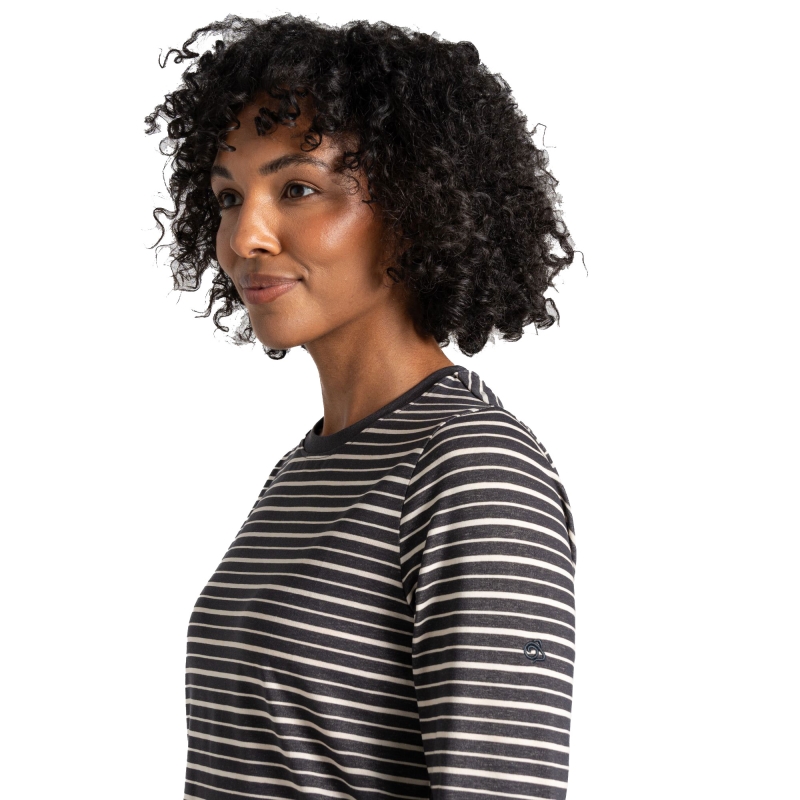 Craghoppers NosiLife Akona Long Sleeved Top Women's Charcoal Stripe