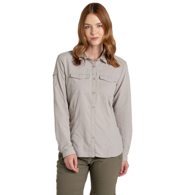 Craghoppers NosiLife Adventure Long Sleeved Shirt III Women's Soft Mushroom