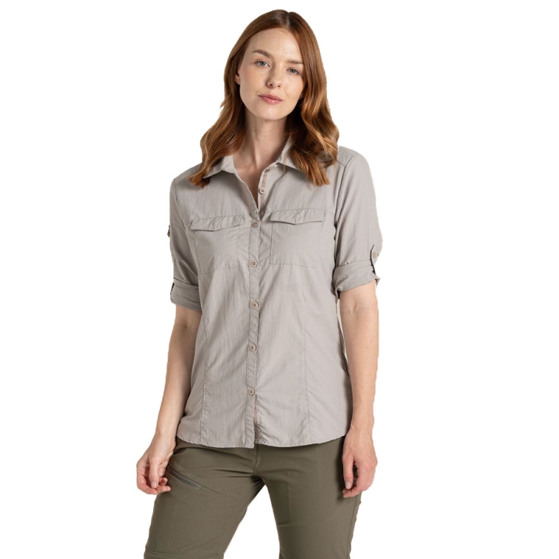 Craghoppers NosiLife Adventure Long Sleeved Shirt III Women's Soft Mushroom