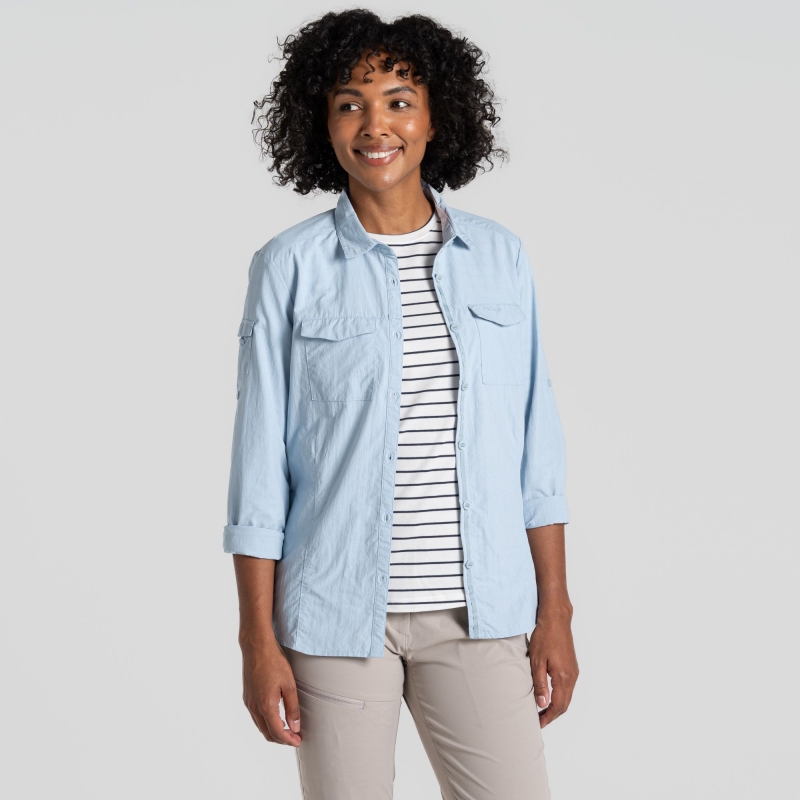 Craghoppers NosiLife Adventure Long Sleeved Shirt III Nimbus Blue