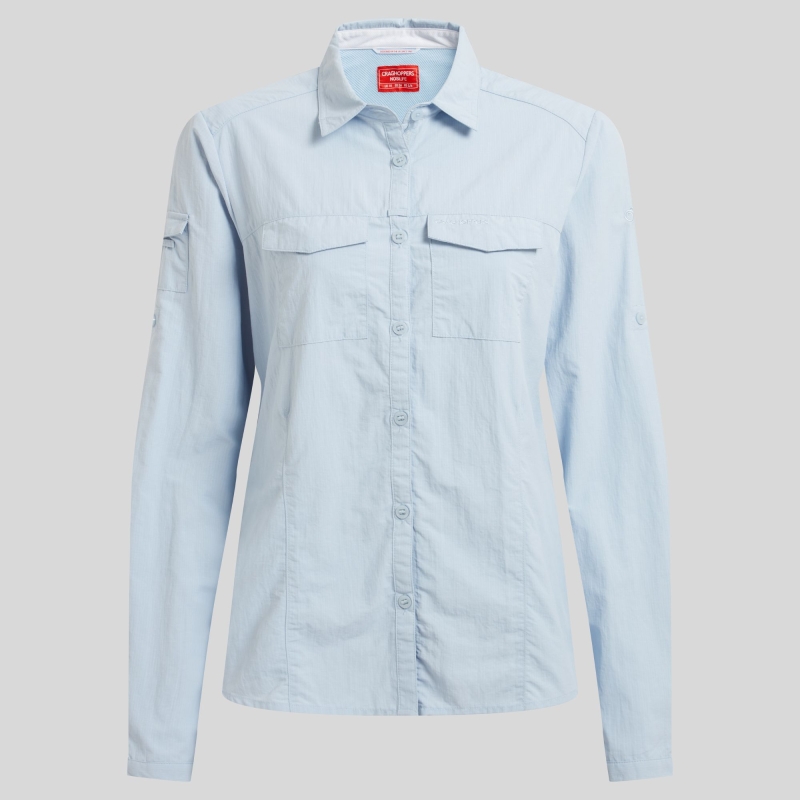 Craghoppers NosiLife Adventure Long Sleeved Shirt III Nimbus Blue
