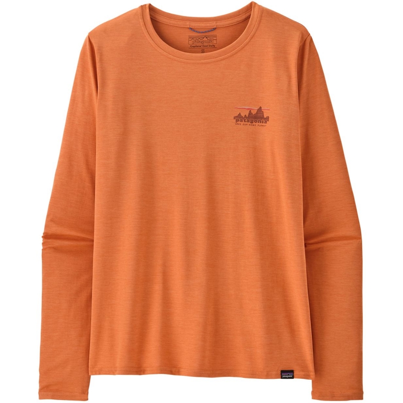 Patagonia L/S Cap Cool Daily Graphic Shirt Women's '73 Skyline: Rock Melon X-Dye