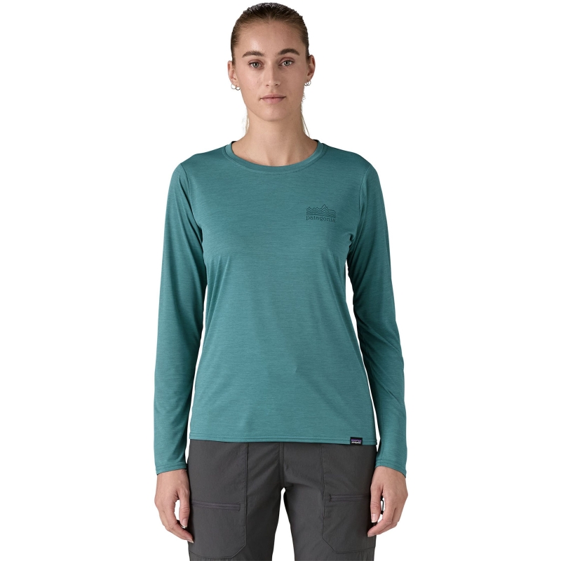 Patagonia L/S Cap Cool Daily Graphic Shirt Women's Strataspire: Wetland Blue X-Dy