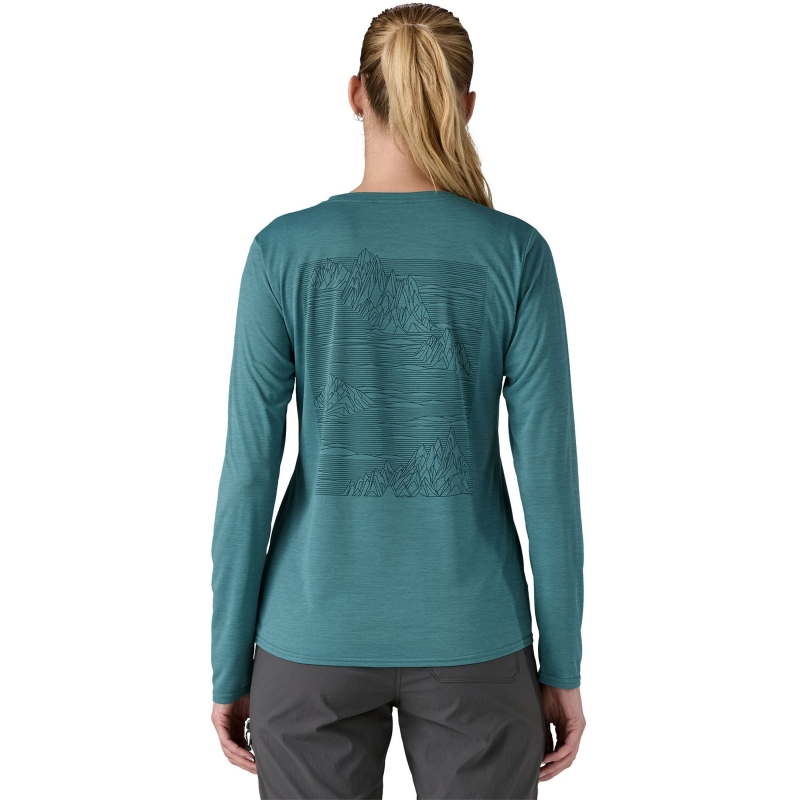 Patagonia L/S Cap Cool Daily Graphic Shirt Women's Strataspire: Wetland Blue X-Dy
