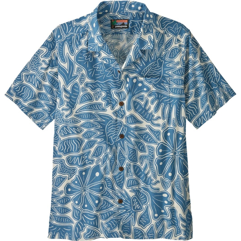 Patagonia Tidal Threads Camp Shirt Bees and Flowers: Still Blue