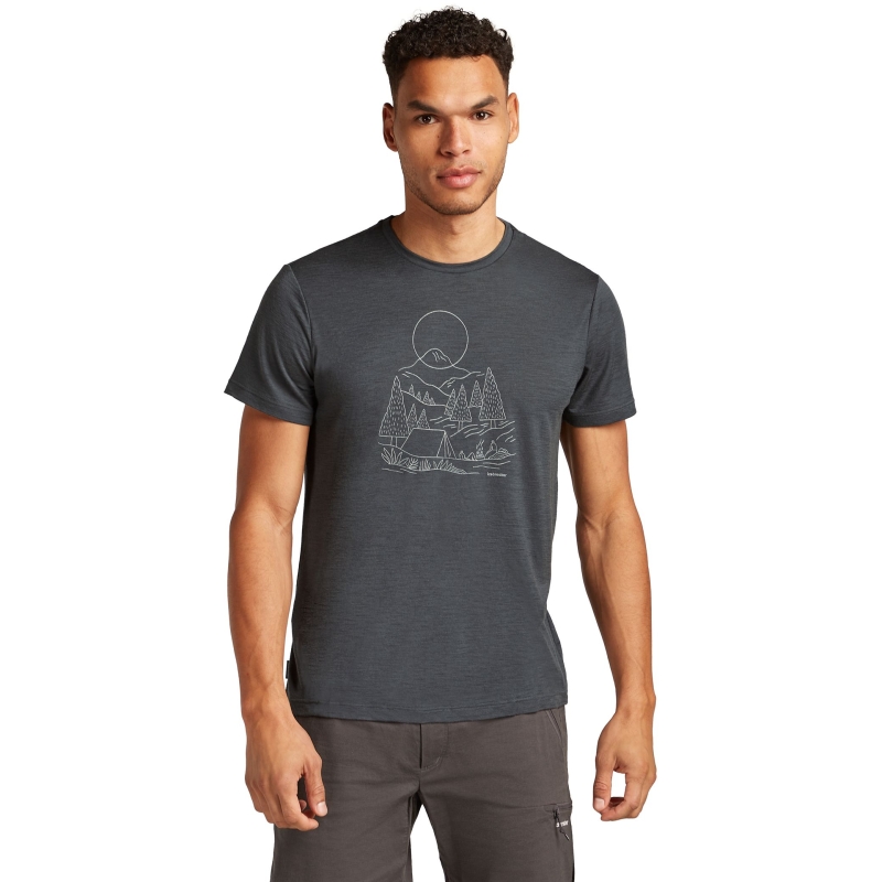 Icebreaker Mer 150 Tech Lite III SS Tee Sunset Ca Obsidian