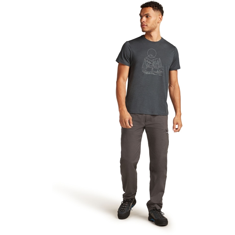 Icebreaker Mer 150 Tech Lite III SS Tee Sunset Ca Obsidian