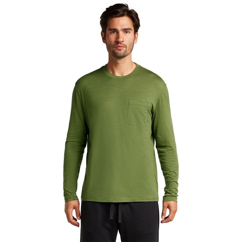 Icebreaker Mer Tech Lite III LS Relaxed Pocket Tee Sphagnum