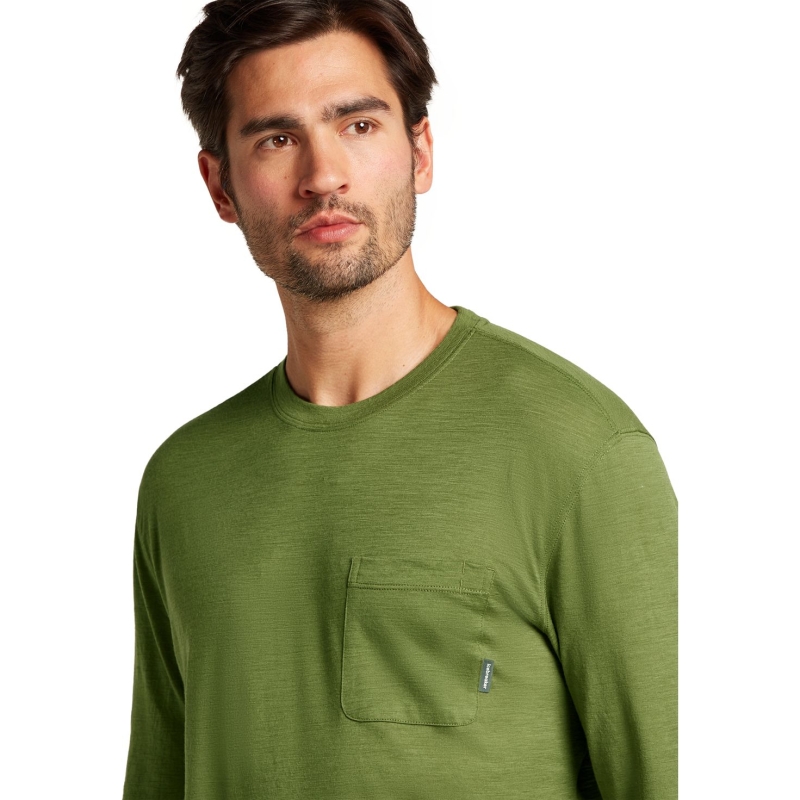 Icebreaker Mer Tech Lite III LS Relaxed Pocket Tee Sphagnum