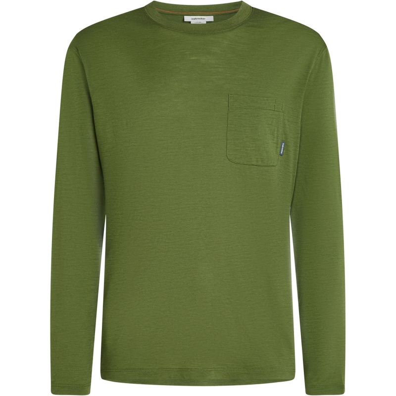 Icebreaker Mer Tech Lite III LS Relaxed Pocket Tee Sphagnum