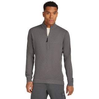 Icebreaker Mer 260 Waffle Knit Wander LS Half Zip Obsidian