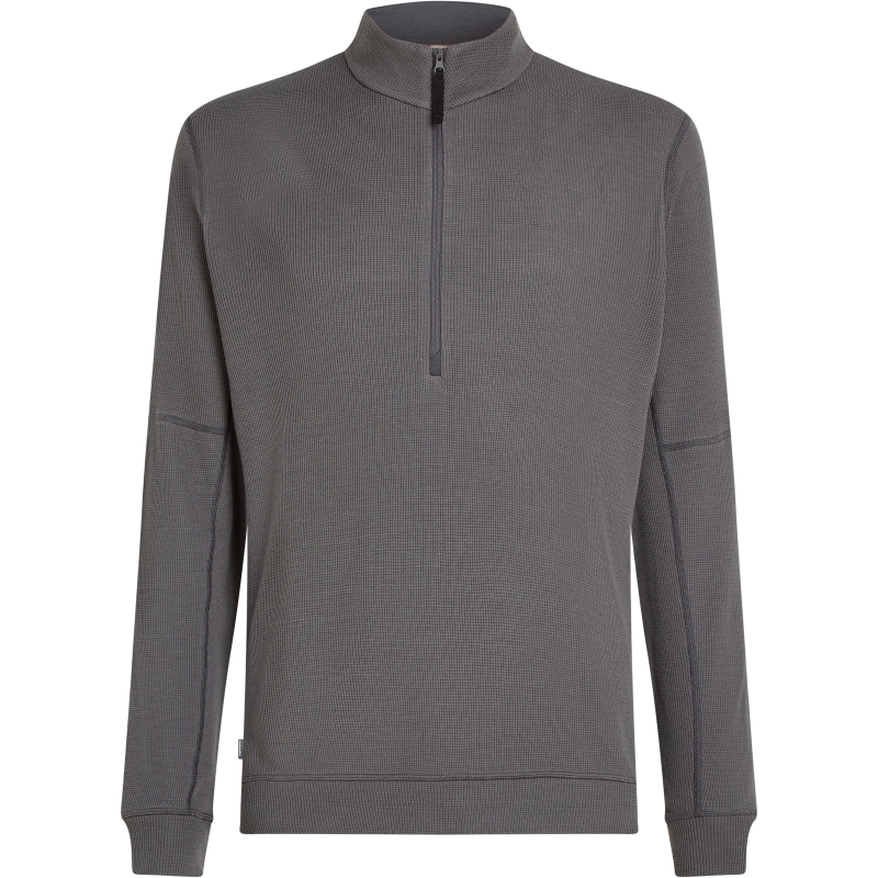 Icebreaker Mer 260 Waffle Knit Wander LS Half Zip Obsidian