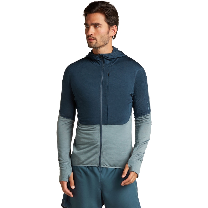 Icebreaker Mer 200 Realfleece Descender LS Zip Abyss/Blue/Ash