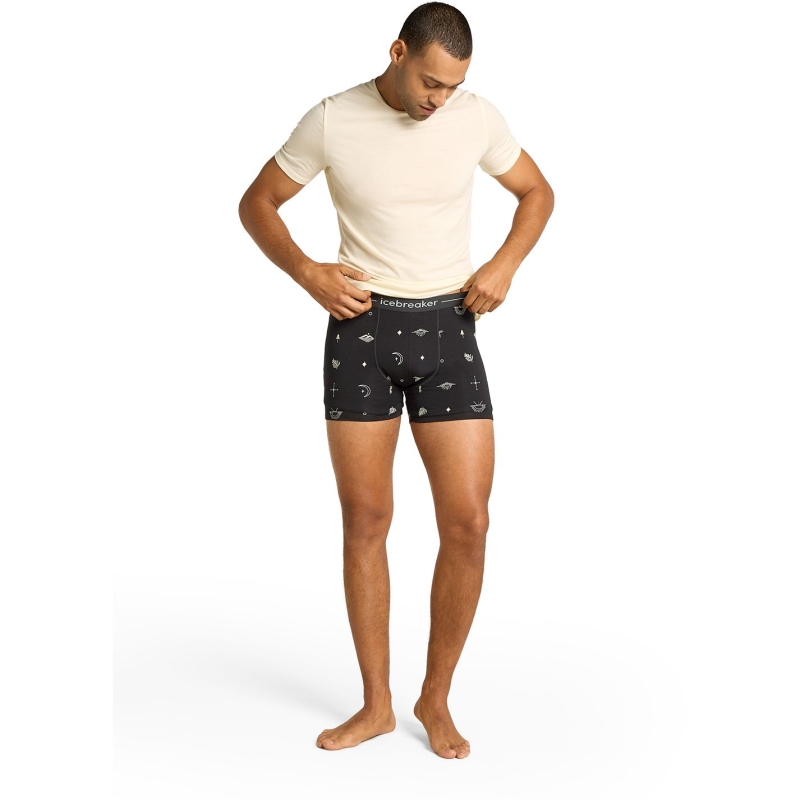 Icebreaker Mer 150 Anatomica Boxers Explore More Black/AOP
