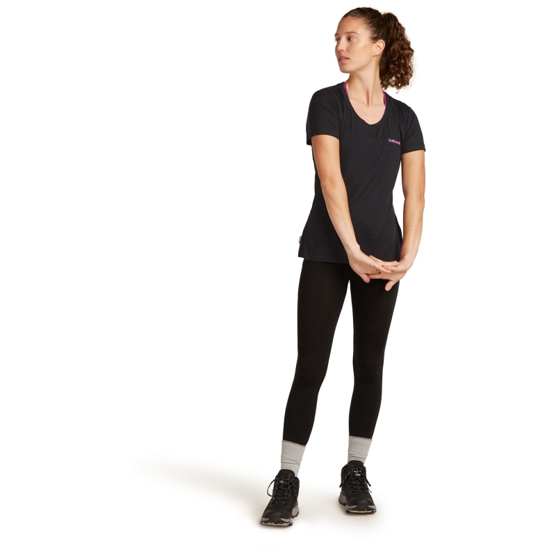 Icebreaker Mer 150 Tech Lite SS Scoop T IB Wordmar Women's Black