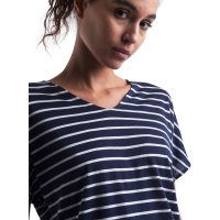 Icebreaker Mer Drayden Reversible SS Top Stripe Women's Midnight Navy/Snow