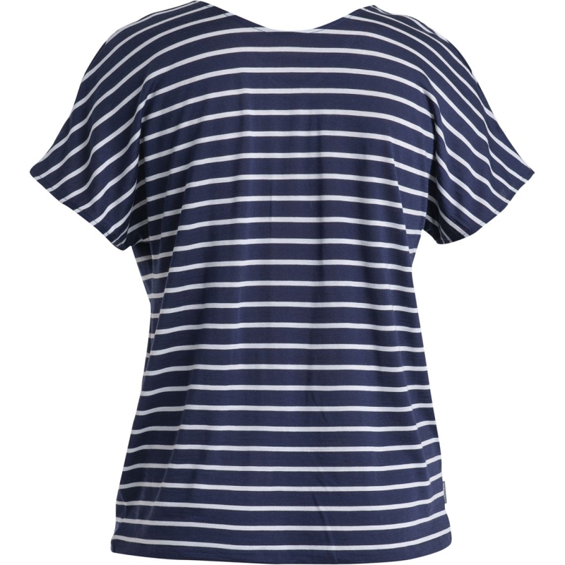 Icebreaker Mer Drayden Reversible SS Top Stripe Women's Midnight Navy/Snow