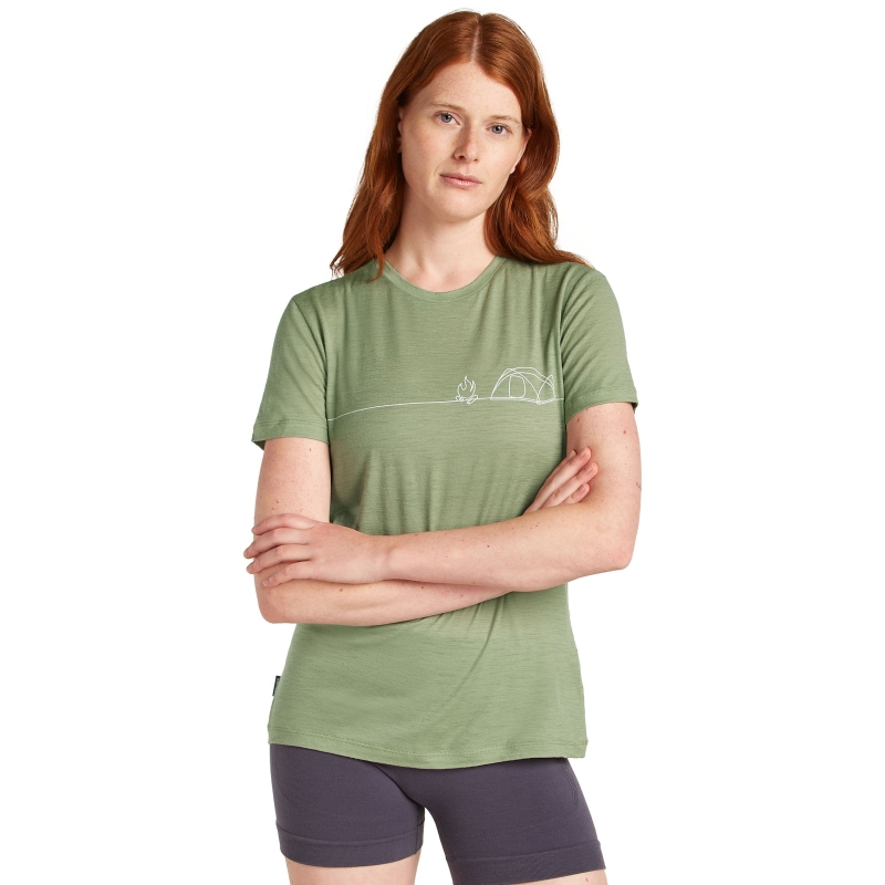 Icebreaker Mer 150 Tech Lite SS Tee Single Line C Women's Lichen