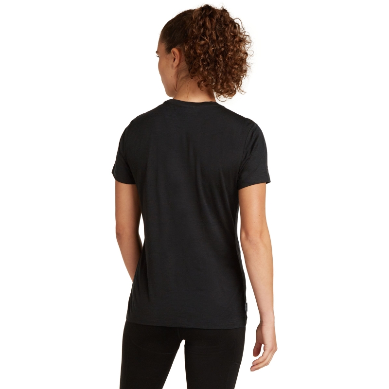 Icebreaker Mer 150 Tech Lite SS Tee Airbourne Squ Women's Black