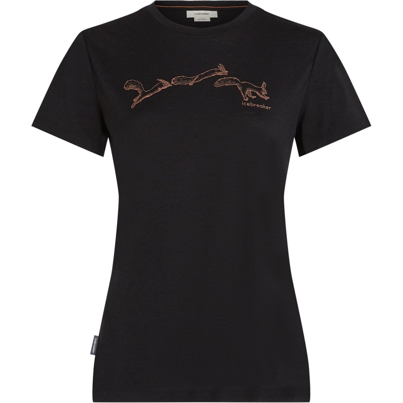 Icebreaker Mer 150 Tech Lite SS Tee Airbourne Squ Women's Black