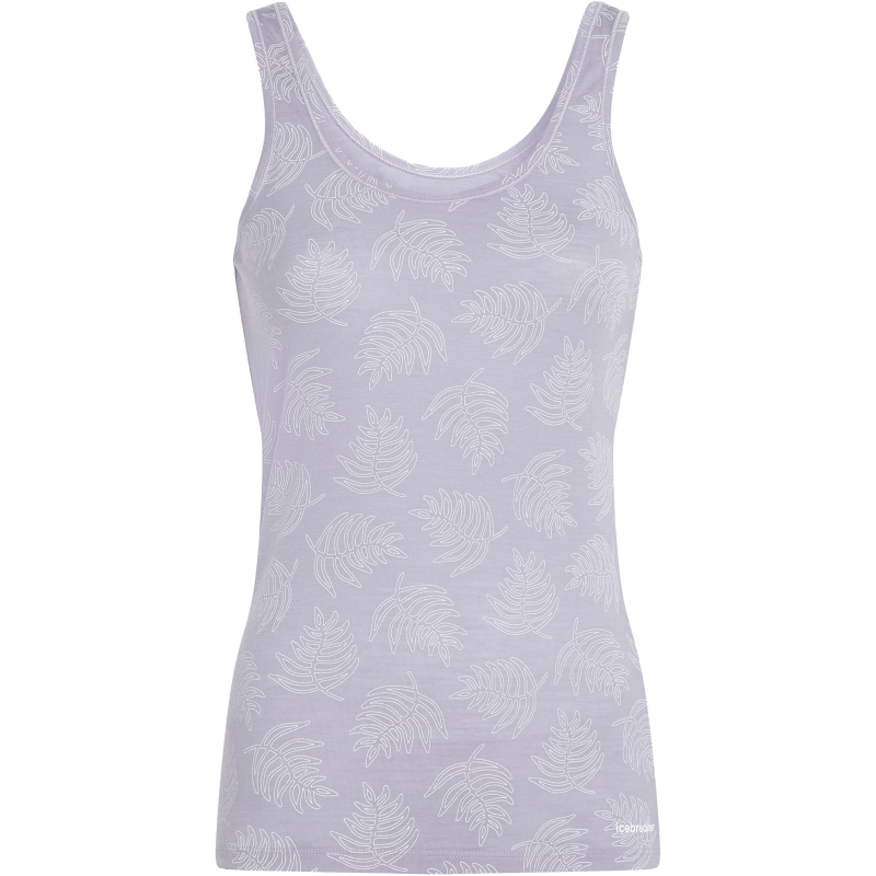 Icebreaker Mer 150 Siren Tank Fresh Ferns Women's AOP Grey Quartz/Snow