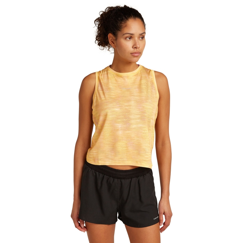 Icebreaker Mer 125 Cool-Lite Sped Tank Fusion Women's AOP Citrine