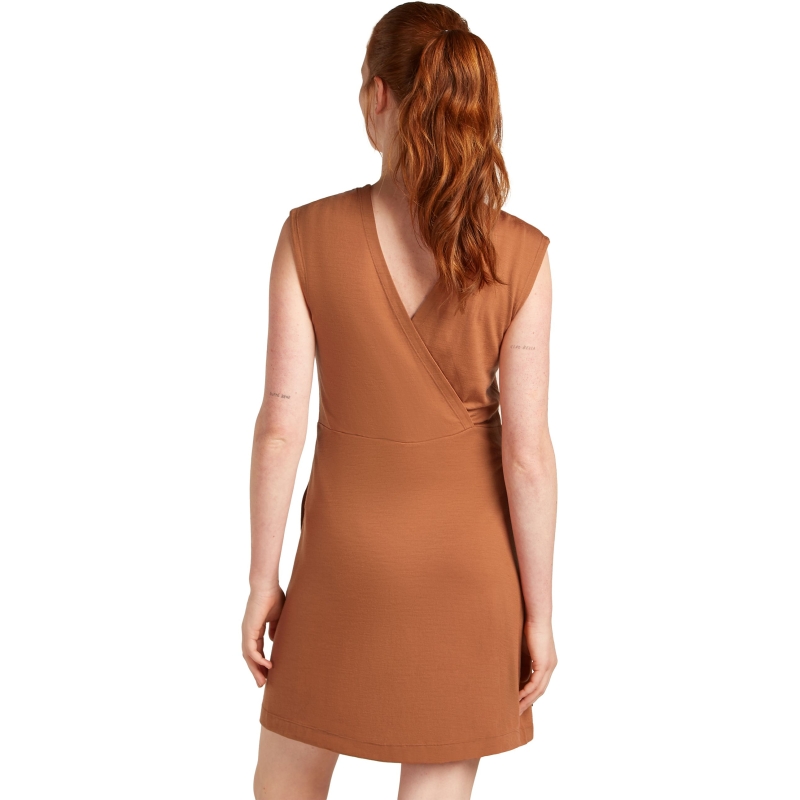 Icebreaker Mer 200 Granary Sleeveless V Neck Dres Women's Dusty Clay