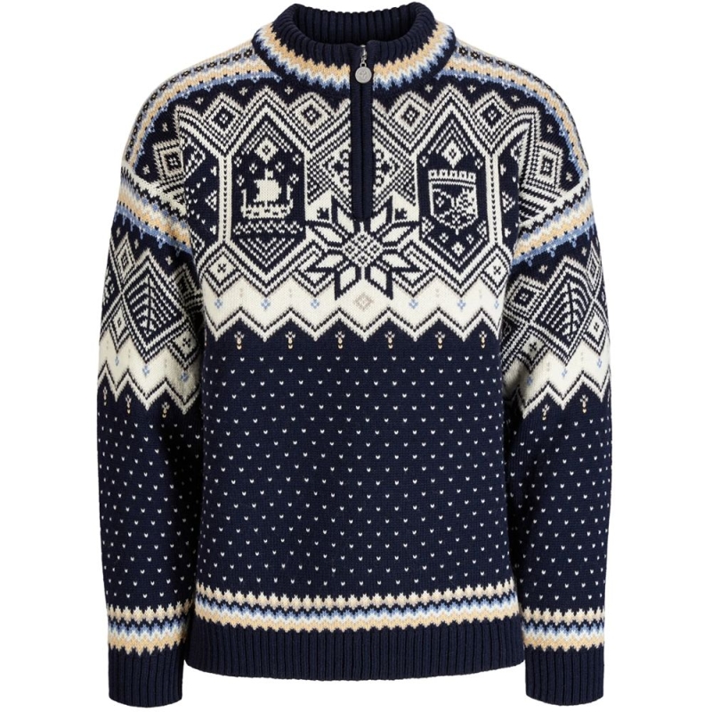 Dale VM Trondheim Masc. Sweater Navy  Offwhite  Sandmel.