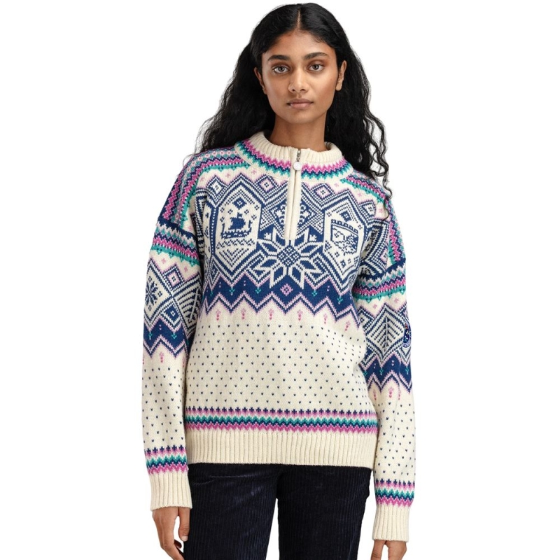Dale VM Trondheim Sweater Women's Offwhite  Indigo  Orchid