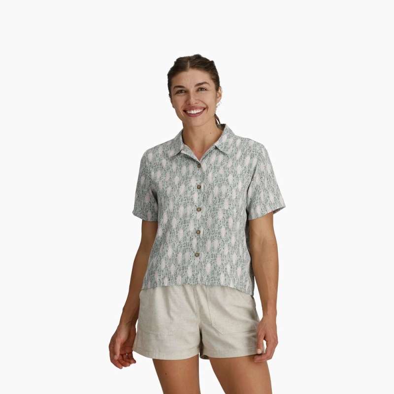 Royal Robbins Camino Pucker S/S Women's Sage Leaf Fish Pt