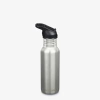 Klean Kanteen Drinkfles Classic Narrow met flip/sportdop, 532ml Brushed Stainless