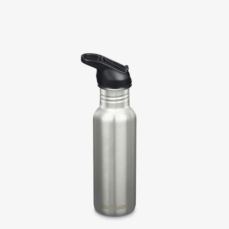 Klean Kanteen Drinkfles Classic Narrow met flip/sportdop, 532ml Brushed Stainless