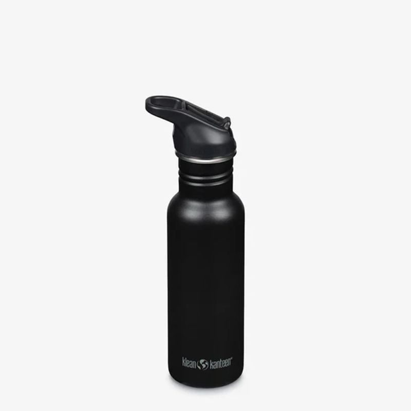 Klean Kanteen Drinkfles Classic Narrow met flip/sportdop, 532ml Black