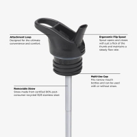 Klean Kanteen Drinkfles Classic met flip/sportdop, 800ml Brushed Stainless