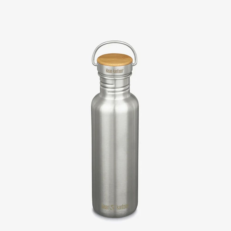 Klean Kanteen Drinkfles Reflect met bamboedop, 800ml Brushed Stainless