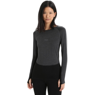 Icebreaker ZoneKnit 200 LS Crewe Women's Jet Hthr/Blk/Metro H/CB