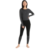 Icebreaker ZoneKnit 200 LS Crewe Women's Jet Hthr/Blk/Metro H/CB