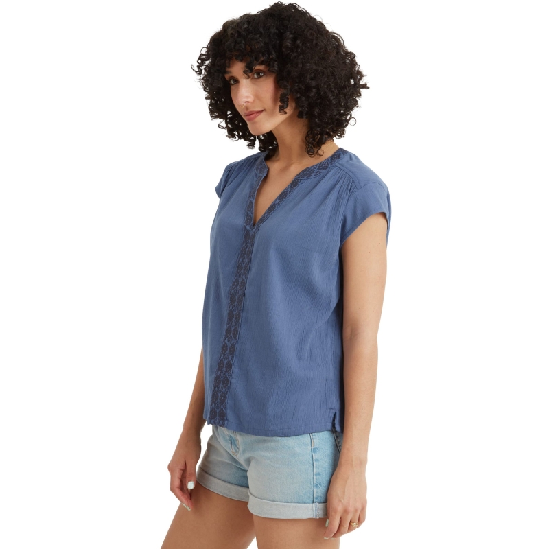 Sherpa Hara Cap Sleeve Top Women's Seaport Blue