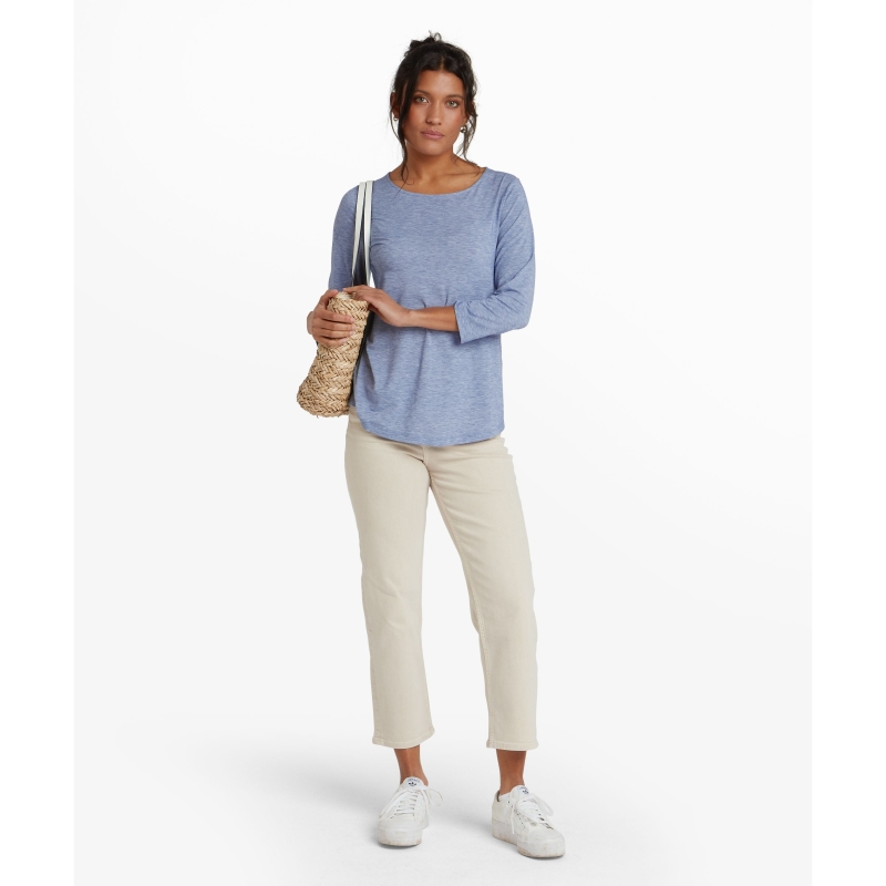 Sherpa Asha 3/4 Sleeve Top Women's Seaport Blue