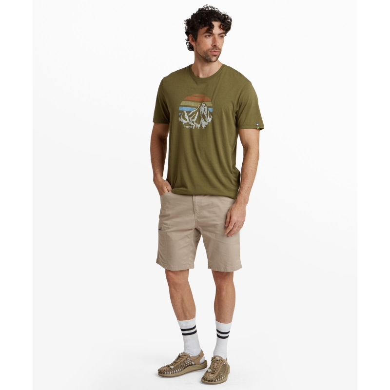 Sherpa Bali Retro Sunset Tee Moss