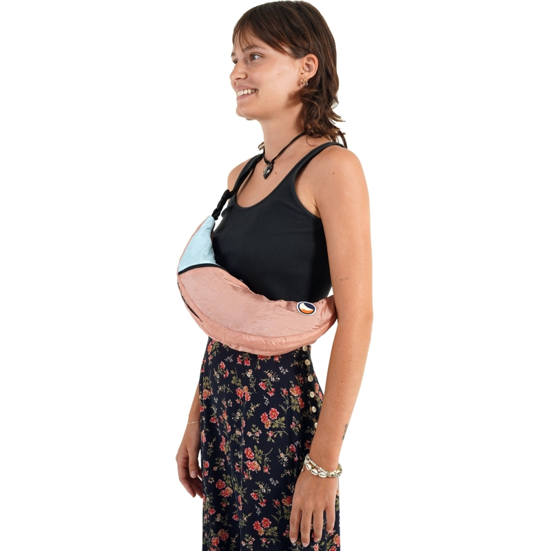 Ticket to the Moon Upcycled Sling Bag Peach / Cloud