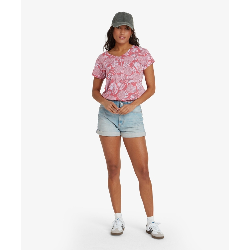 Sherpa Neha V-Neck Tee Women's Rosie Bhodi Leaf
