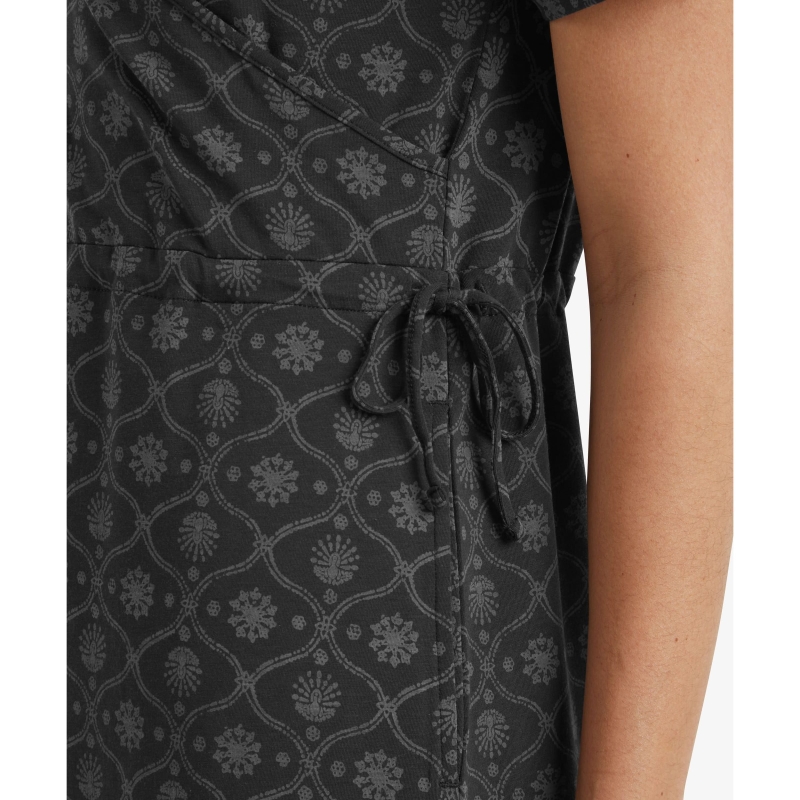 Sherpa Neha Faux Wrap Dress Women's Black Sublime