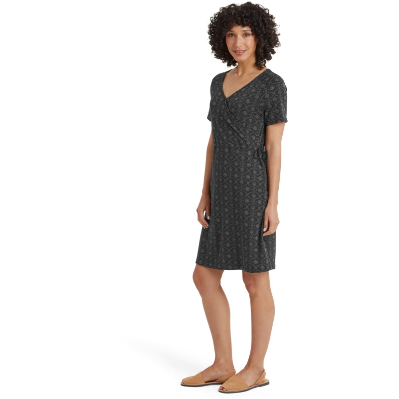 Sherpa Neha Faux Wrap Dress Women's Black Sublime