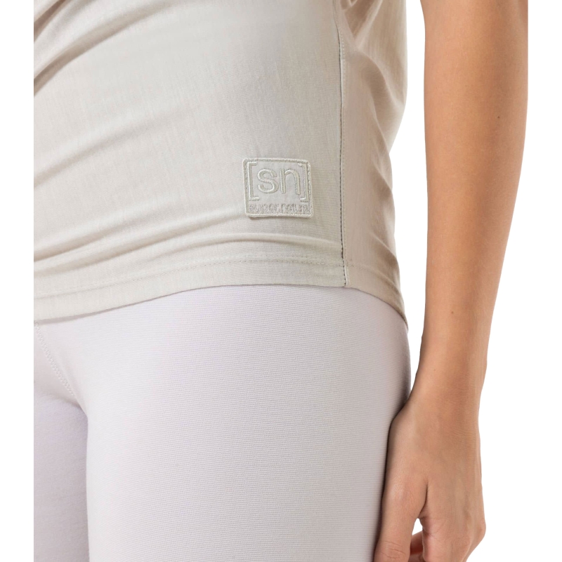 Super Natural Yoga Loose Bio J Tee Women's White Stone Melange